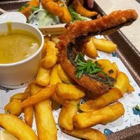 Cod and Chips with Curry Sauce  at The No Catch Co in Brighton