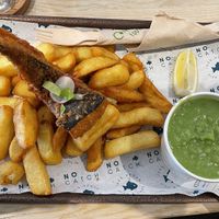 Vegan Cod & Chips with mushy peas   at The No Catch Co in Brighton