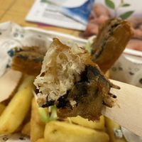 Tofish and chips (at Bristol Vegan Fayre)  at The No Catch Co in Brighton