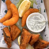 Jumbo Shrimps, Tofish, Tartare Saucee  at The No Catch Co in Brighton