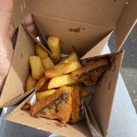 Vegan cod and fries   at The No Catch Co in Brighton