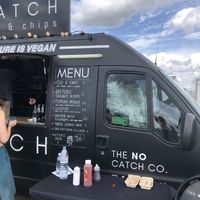 Menu and condiments  at The No Catch Co in Brighton