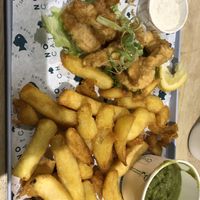 “Shrimp” and chips   at The No Catch Co in Brighton