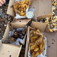 Tofish and chips and deep fried oreo's with their homemade tartar sauce  at The No Catch Co in Brighton