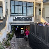 Shop just opposite the beach and sea! Easy for takeaway to the beach or there’s one outdoor picnic bench    at The No Catch Co in Brighton