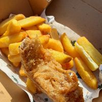 The Vegan Haddock is gorgeous. It's flaky and tastes like it should with proper banging crispy batter and chunky chips. at The No Catch Co in Brighton