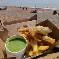 Fish gougons and chips at The No Catch Co in Brighton