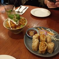 Spring rolls and crispy noodles at Chim's in Sutton