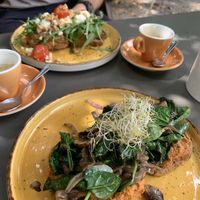 El javi at the forefront (vegan option), vego in the back  at Miga de Nube in Mallorca