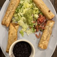 Vegan potato taquitos with black beans   at Gran Rodeo in Virginia Beach