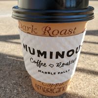 Coffee with Almond Milk at Numinous Coffee Roasters in Marble Falls