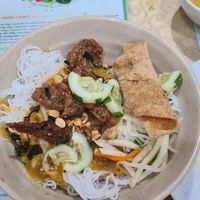 Rice noodles with grilled pork at Thuy in Da Nang