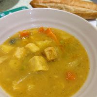 Bánh mì cari/Vegetarian curry served with bread (25k VND)  at Thuy in Da Nang