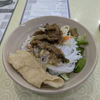 Rice Noodle with Grilled Vegetarian Pork (Bun Can Nuong) at Thuy in Da Nang