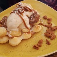 Lotus waffle at ComiCoffee in Newport