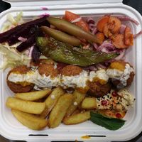 Falafel dinner at FALAFEL n' JUICE in Bradford