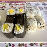 Hosomaki mango & cucumber, avocado, asparagus and arugula rolls  at Sushi Ritual in Mallorca