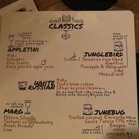Classics cocktail menu  at Speak In Code in Manchester