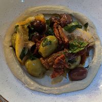 hummus with olives  at Tel Aviv Urban Food in Warsaw