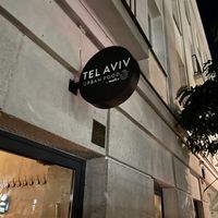 Sign  at Tel Aviv Urban Food in Warsaw