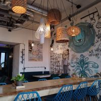 Very artsy interior at Tel Aviv Urban Food in Warsaw
