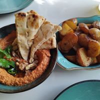 Potatoes aand muhammara at Tel Aviv Urban Food in Warsaw