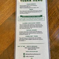 The vegan options  at Rudy's in Santa Barbara