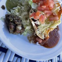 Crispy taco with four salsas  at Rudy's in Santa Barbara