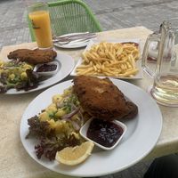 Vegan Schnitzel, very good chewy seitan.  at Dada in Regensburg