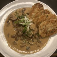  Vegan Geschnetzeltes (I can‘t translate that) with Knödeln (dumplings)  at Dada in Regensburg