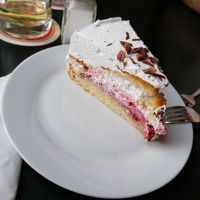One of the daily changing cakes, a raspberry-chocolate cake. Awesome! at Dada in Regensburg