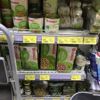 Canned beans at Conad Aega Merxhani in Shkoder