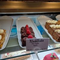 Vegan chocolate cake at Ofvandahls Hovkonditori in Uppsala