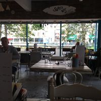 The view from the restaurant, river in front of the restaurant  at Hooked  in Sligo