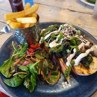 Mushroom toast with salad (chips are extra) at Hooked  in Sligo