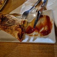 Shawarma vegetal (with ketchup) - sorry about quality at El Kiosko in Ibiza