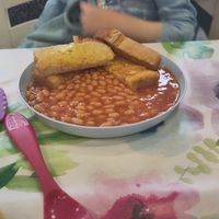 Kids beans on toast at E & R Tearoom in Lutterworth