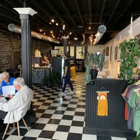 View from the front entrance at Left Field Coffee Bar in Middleville