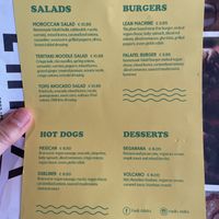 Vegan menu at Vault1 in Cospicua