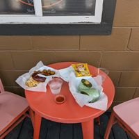 Mac and Chickn sandwitch and Kale wrap at Naked Vegan in Greenville