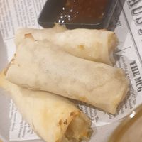 Veg spring rolls at Hibernian Hotel Bendigo in Bendigo