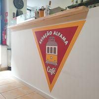 Logo inside at Estação Alfama Pizzaria in Lisbon