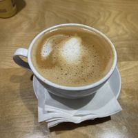 Coffee with oat milk at Les Bruleries in Quebec