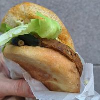Vegan sandwich at Les Bruleries in Quebec