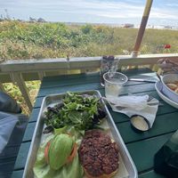 Burger with ocean view  at Waydowntown in Provincetown