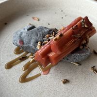 Rhubarb dessert SO GOODD  at Grain of the Silos in Invermay
