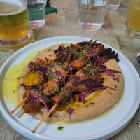 Oyster mushroom skewers at The Garden of Easton in Bristol