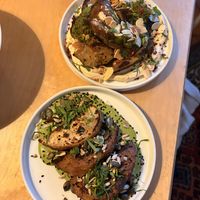 Top - artichoke with creamy cashews, Bottom - celeriac   at The Garden of Easton in Bristol