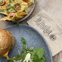 Burger and nachos  at Copper Branch in Utrecht