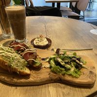 Try-before-you-die truffle burger: tasty. The hot chocolate with whipped cream was good as well. at Copper Branch in Utrecht